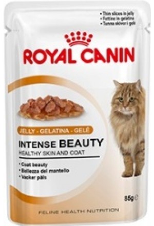 Влажный корм Роял Канин Интенс Бьюти для кошек для поддержания красоты шерсти и кожи.