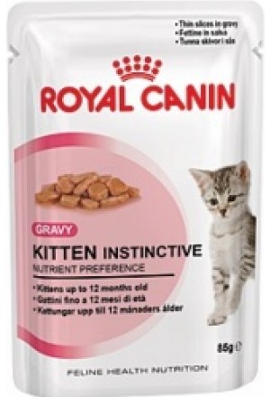 Влажный корм Роял Канин Киттен Инстинктив (кусочки в соусе) для котят всех пород в возрасте с 4 до 12 месяцев.