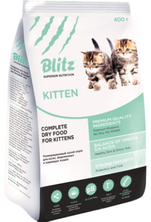 Сухой корм Blitz kitten (Блиц для котят) с индейкой и рисом