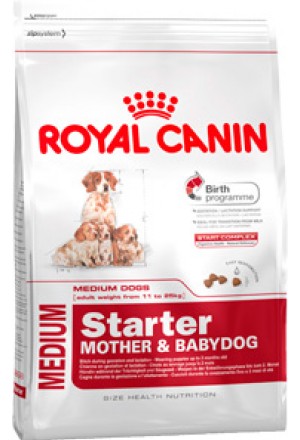 Роял Канин Стартер Медиум для щенков средних пород с момента отъема от матери, и до 2х месяцев. Для беременных и кормящих сук