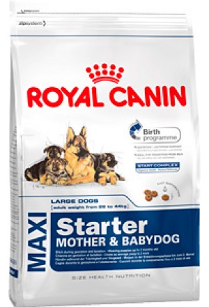 Корм Роял Канин макси стартер для щенков крупных пород в возрасте до 2х месяцев, для беременных и кормящих сук крупных пород.