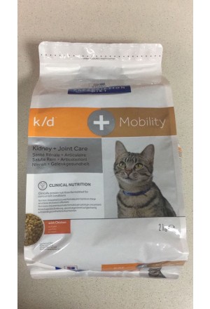 Лечебный корм Хиллс k/d+mobility для кошек при заболеваниях почек, с поддержкой суставов