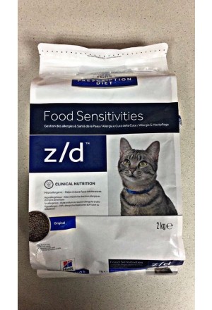 Лечебный корм хиллс z/d  для кошек с аллергией купить в Краснодаре
